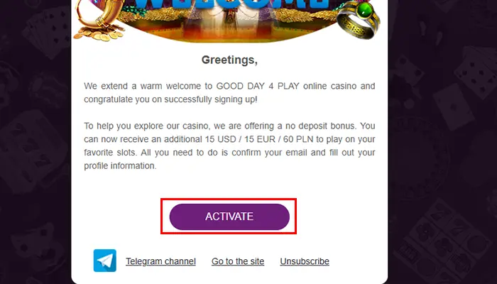 グッドデイフォープレイ入金不要ボーナスめーる認証