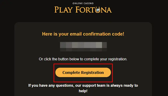 プレイフォーチュナメール認証